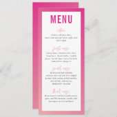 DINER MENU modern star roze ombre gradient (Voorkant / Achterkant)
