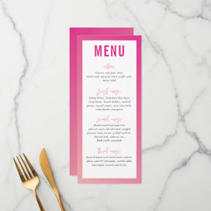 DINER MENU modern star roze ombre gradient