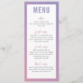 DINER MENU modern ster paarse roze ombre gradient (Voorkant)