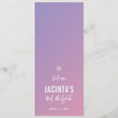DINER MENU modern ster paarse roze ombre gradient (Achterkant)