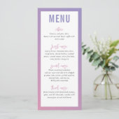 DINER MENU modern ster paarse roze ombre gradient (Staand voorkant)