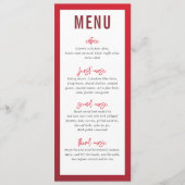 DINER MENU moderne ster rode bordeauxgradiënt (Voorkant)