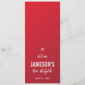 DINER MENU moderne ster rode bordeauxgradiënt (Achterkant)