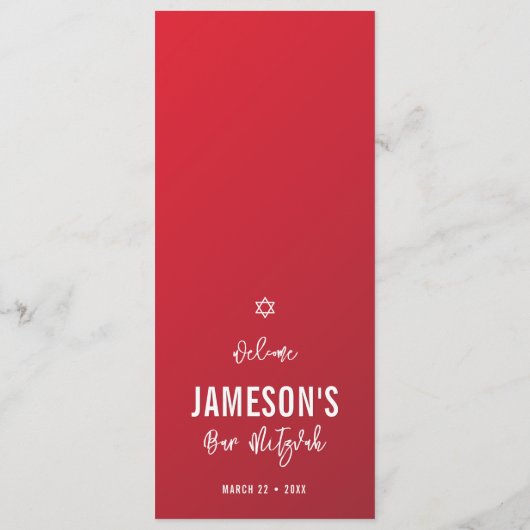 DINER MENU moderne ster rode bordeauxgradiënt (Achterkant)