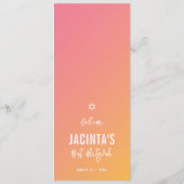 DINER MENU moderne ster roze gele ombre gradient (Achterkant)