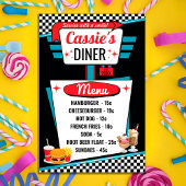 Diner-menu poster uit de jaren 50