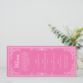 Diner Menu - Roze prinses Quinceañera (Staand voorkant)
