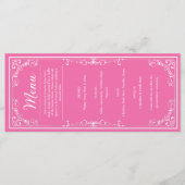 Diner Menu - Roze prinses Quinceañera (Voorkant)
