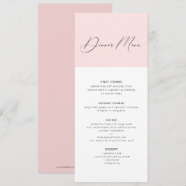 Diner menu typografie minimalistisch roze en wit kaart