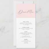 Diner menu typografie minimalistische roze en witt kaart (Voorkant)