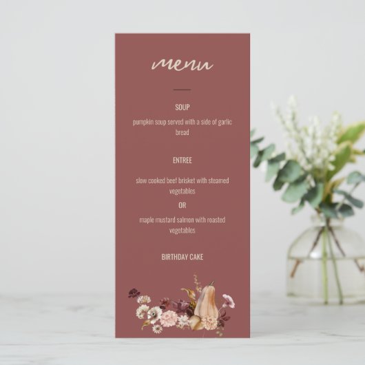 Diner Menu voor Feesten, Gouden Oogst (Staand voorkant)