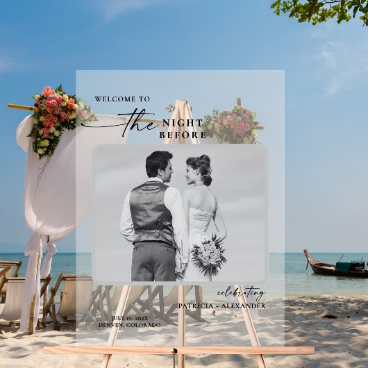 Diner met Afbeelding bruiloft de avond ervoor Acryl Bord