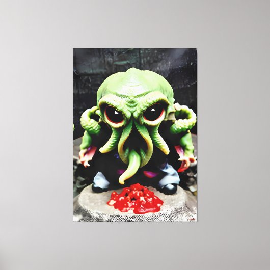 Diner met Cthulhu Canvas Afdruk (Voorkant)
