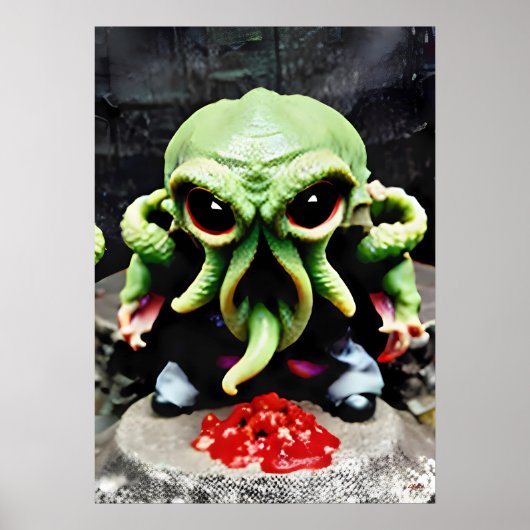 Diner met Cthulhu Poster (Voorkant)
