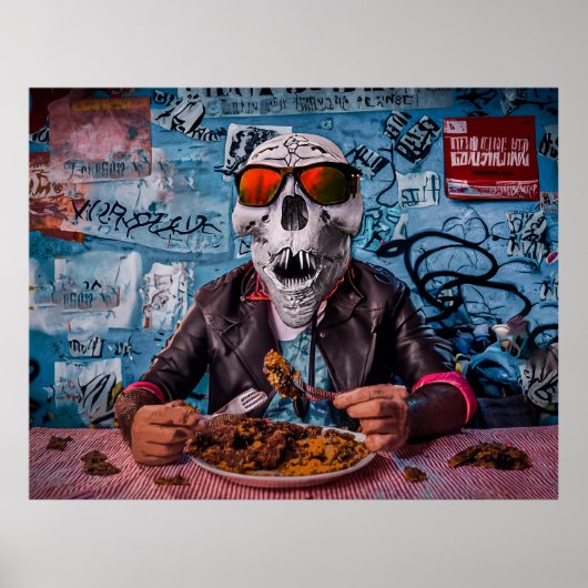 Diner met de dode digitale kunst (AI) Poster (Voorkant)