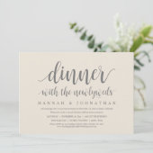 Diner met de pasgetrouwden, Wegloopbruiloft Kaart (Staand voorkant)