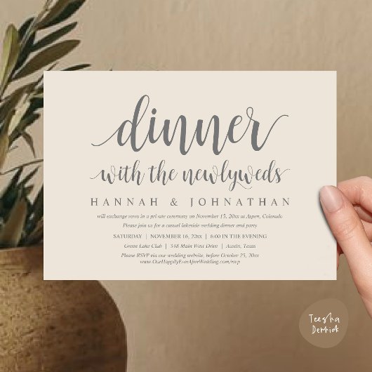 Diner met de pasgetrouwden, Wegloopbruiloft Kaart