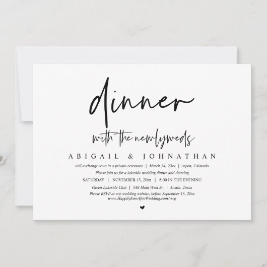 Diner met de Passen getrouwd, Wedding Elopement Pa Kaart (Voorkant)