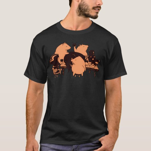 Diner met grappige vrienden t-shirt (Voorkant)