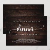 Diner na de bruiloft, rustieke elopement-diner kaart (Voorkant / Achterkant)