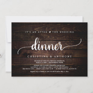 Diner na de bruiloft, rustieke elopement-diner kaart