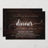 Diner na de trouwerij, rustieke elopement diner kaart (Voorkant / Achterkant)