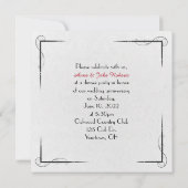 diner nodigt uitnodigen zwarte zilvervis uit kaart (Achterkant)