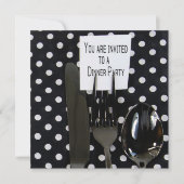 diner nodigt uitnodigen zwarte zilvervis uit kaart (Voorkant)