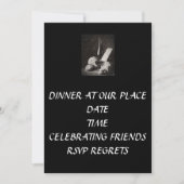 DINER OP ONZE PLAATS INVITATIE KAART (Voorkant)