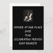 DINER OP ONZE PLAATS INVITATIE KAART (Voorkant / Achterkant)