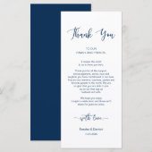 Diner plaats instelling Dank u, Navy Blue, Kaart (Voorkant / Achterkant)