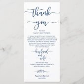 Diner plaats instelling Dank u, Navy Blue, Kaarten (Voorkant)