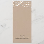 Diner plaats instelling Dank u, rustieke Kraft Kaa Programmakaart (Achterkant)