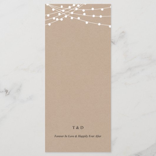 Diner plaats instelling Dank u, rustieke Kraft Kaa Programmakaart (Achterkant)