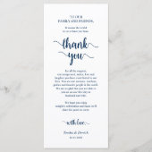 Diner plaats instelling Dank u, rustieke Navy Kaar Programmakaart (Voorkant)