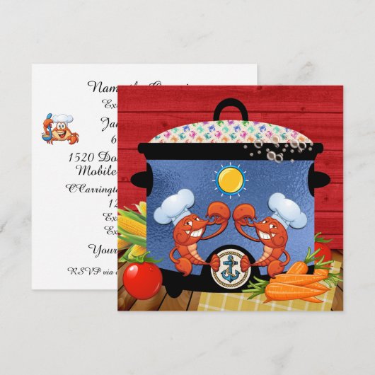 Diner / Potluck / Uitnodiging voor bijeenkomst (Voorkant / Achterkant)