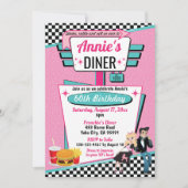 Diner Retro 1950 - Birthday Party Sock Hop Design Kaart (Voorkant)