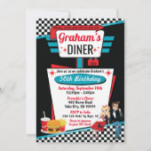 Diner Retro 1950 - Birthday Party Sock Hop Design Kaart (Voorkant)