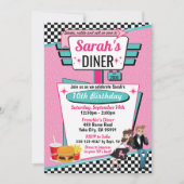 Diner Retro 1950 - Birthday Party Sock Hop Design Kaart (Voorkant)