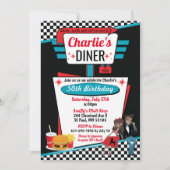 Diner Retro 1950 - Birthday Party Sock Hop Design Kaart (Voorkant)