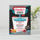 Diner Retro 1950 - Birthday Party Sock Hop Design Kaart (Staand voorkant)