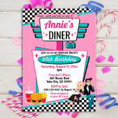 Diner Retro 1950 - Birthday Party Sock Hop Design Kaart