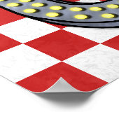 Diner Retro 50s Rood gecontroleerd | Aangepaste na Poster (Hoek)