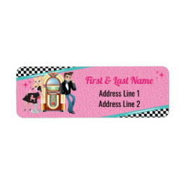 Diner Retro Jukebox Birthday Party Sock Hop Etiket