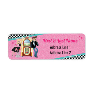 Diner Retro Jukebox Birthday Party Sock Hop Etiket