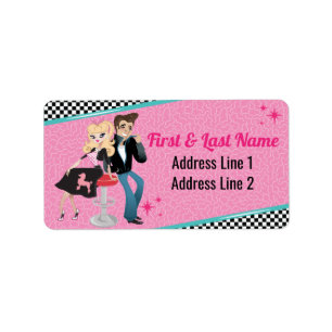 Diner Retro Jukebox Birthday Party Sock Hop Etiket