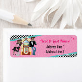 Diner Retro Jukebox Birthday Party Sock Hop Etiket (Insitu)