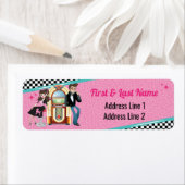 Diner Retro Jukebox Birthday Party Sock Hop Etiket (Insitu)