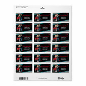 Diner Retro Jukebox Birthday Party Sock Hop Etiket (Full Sheet)