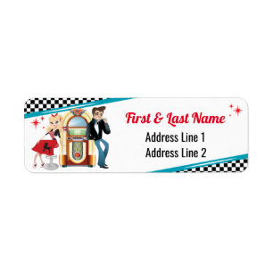 Diner Retro Jukebox Birthday Party Sock Hop Etiket